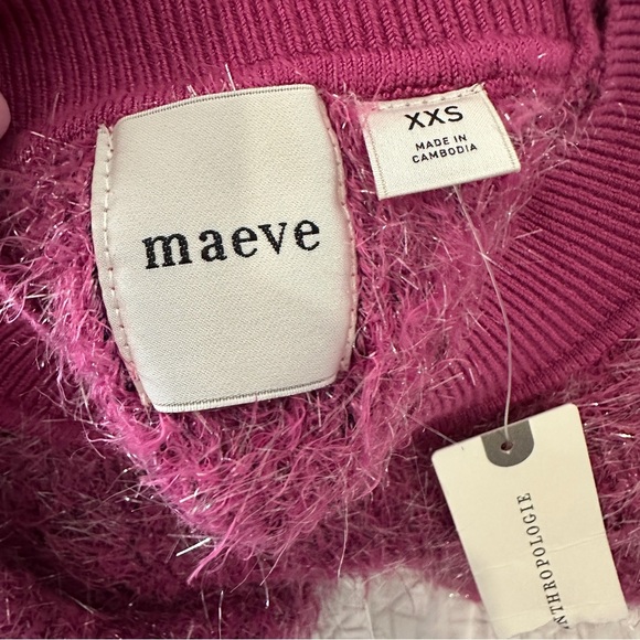 Anthropologie Maeve Pink Fuzzy Sweater Size XXS - Picture 6 of 10